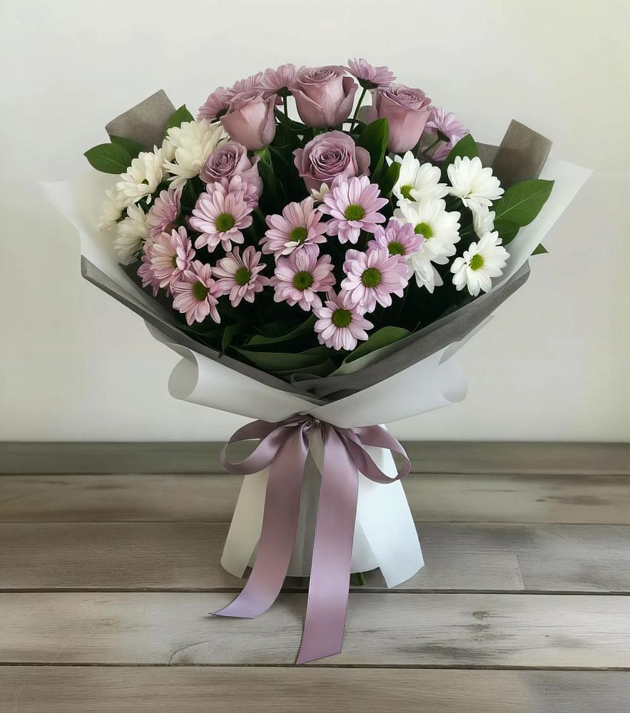 Букет цветов из: Хризантемы и Розы в Инкермане