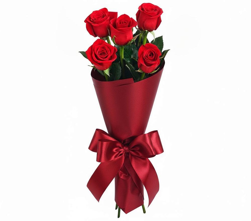Букет 5 Красных роз Эдлесс Лав в Инкермане