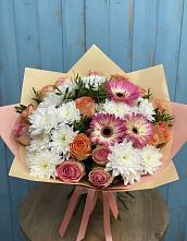 Букет цветов из:  Розы, Герберы и Хризантемы в Инкермане