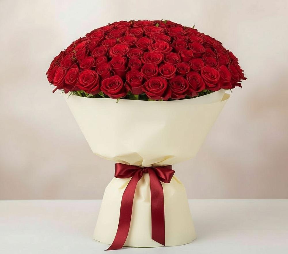 Букет 101 Красная роза Милано в Инкермане