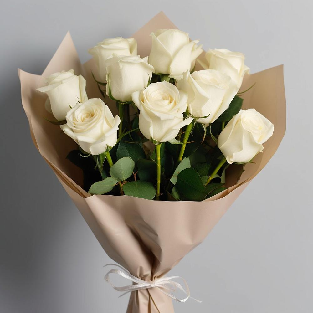 Букет 9 Белых роз Эдлесс Лав в Инкермане