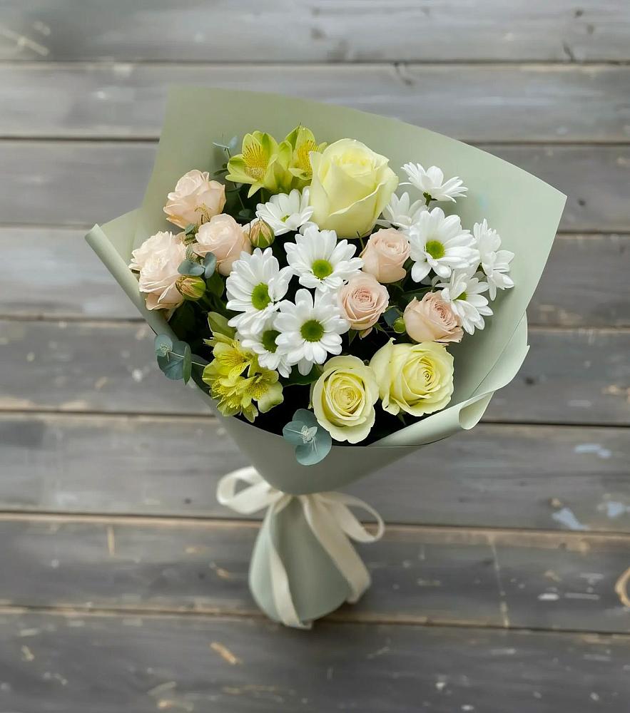 Букет цветов из: Альстромерии, Розы и Хризантемы в Инкермане