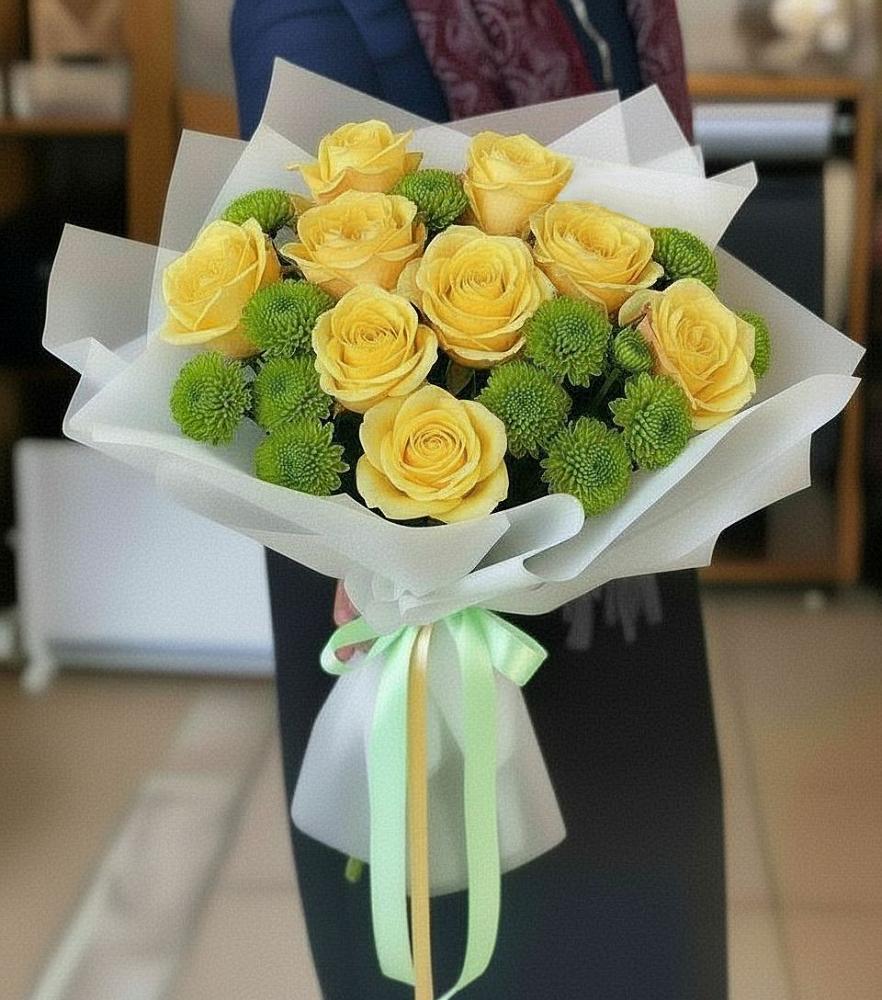 Букет цветов из: Хризантемы и Розы в Инкермане