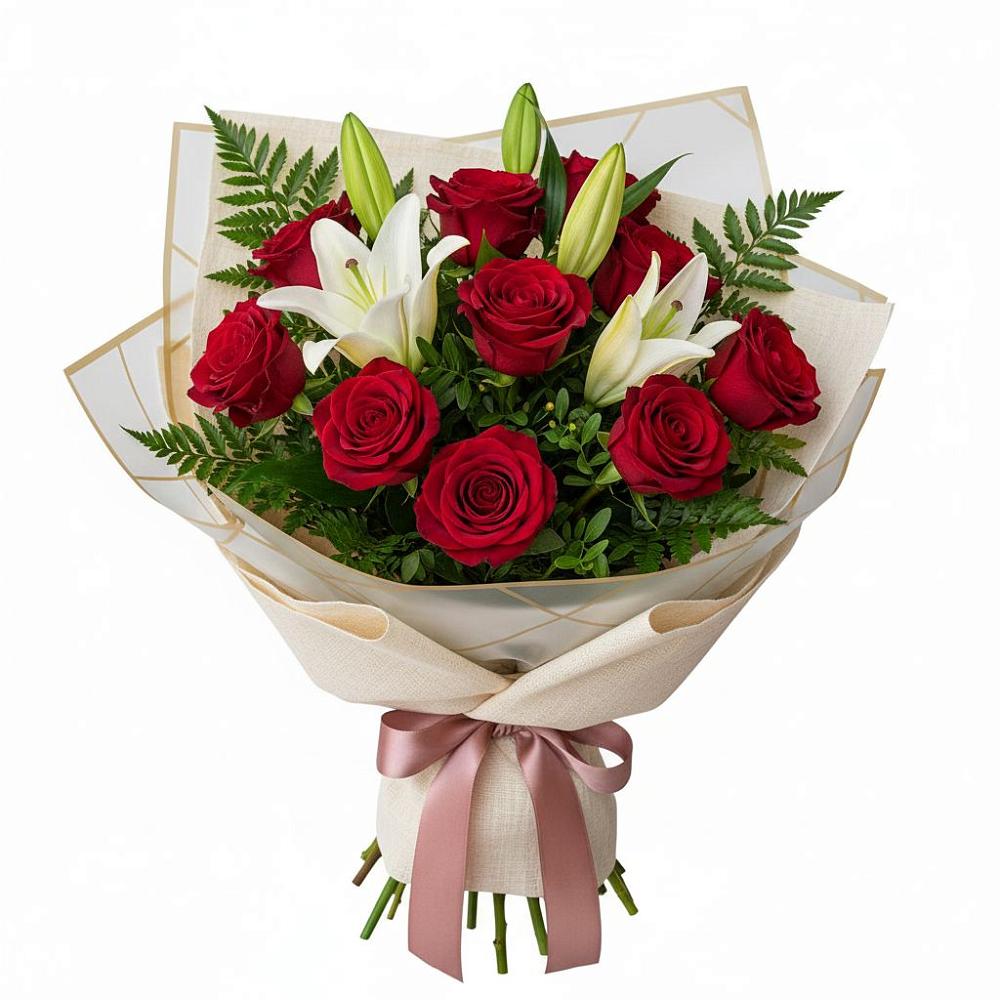 Букет цветов из: Лилии и Розы в Инкермане