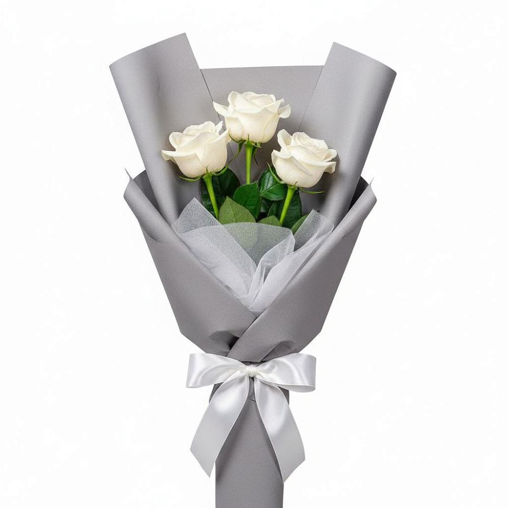 Букет 3 белые розы в Инкермане