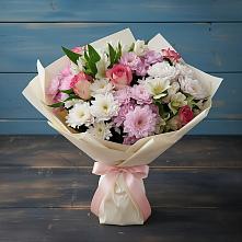 Букет цветов из:  Хризантемы, Альстромерии и Розы в Инкермане