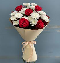 Букет цветов из:  Розы и Хризантемы в Инкермане