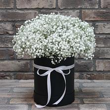 Цветочная композиция из Гипсофила в шляпной коробке в Инкермане